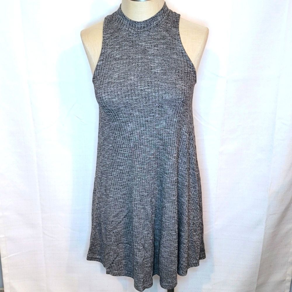 Hollister Gray High Neck Key Hole Back Dress Size XS